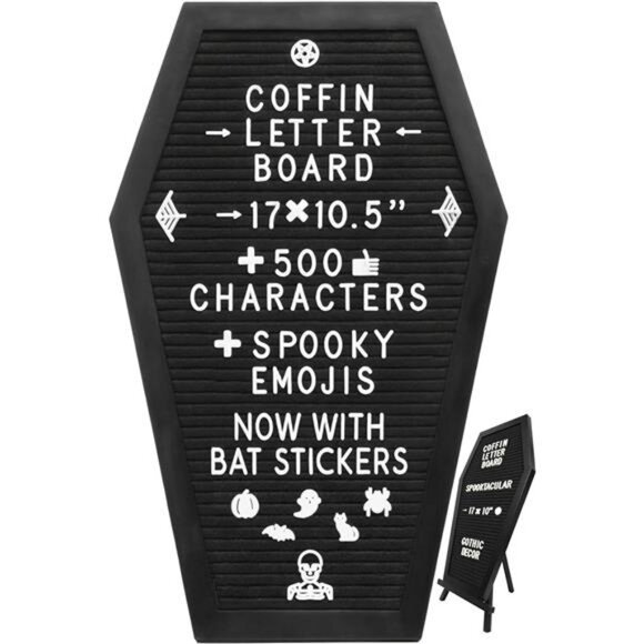 Letter Board Black +3D Bat Stickers +650 Characters, Spooky & Seasonal - Picture 1 of 7